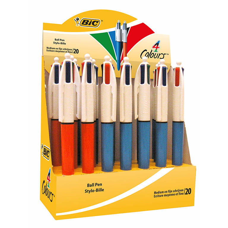 COUNTER DISPLAY 20: BIC® 4 COLOURS® MEDIUM/FINE ASSORTIE